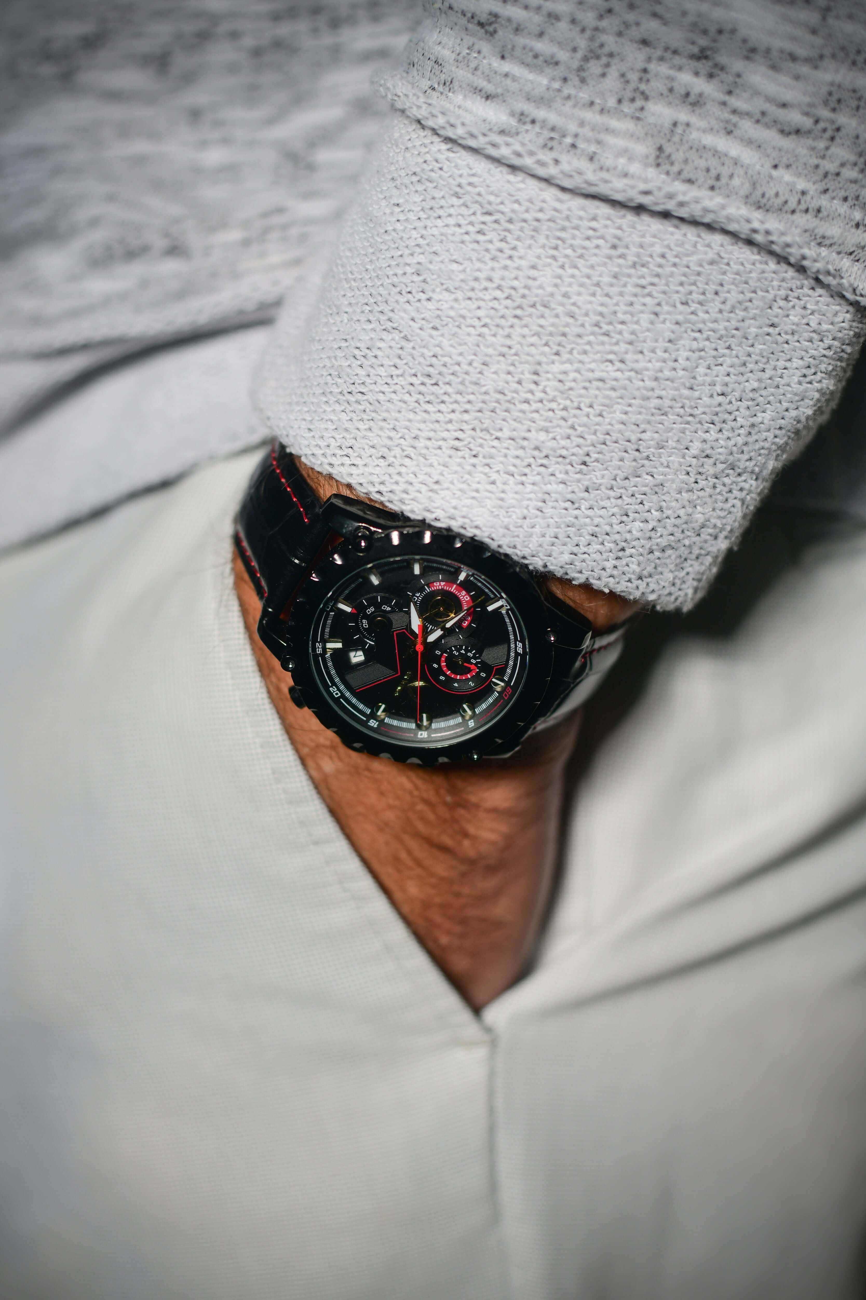 Air Wings Ace - Gold/Black watch displayed on wrist, showcasing bold design of minimalistic pilot watches perth.