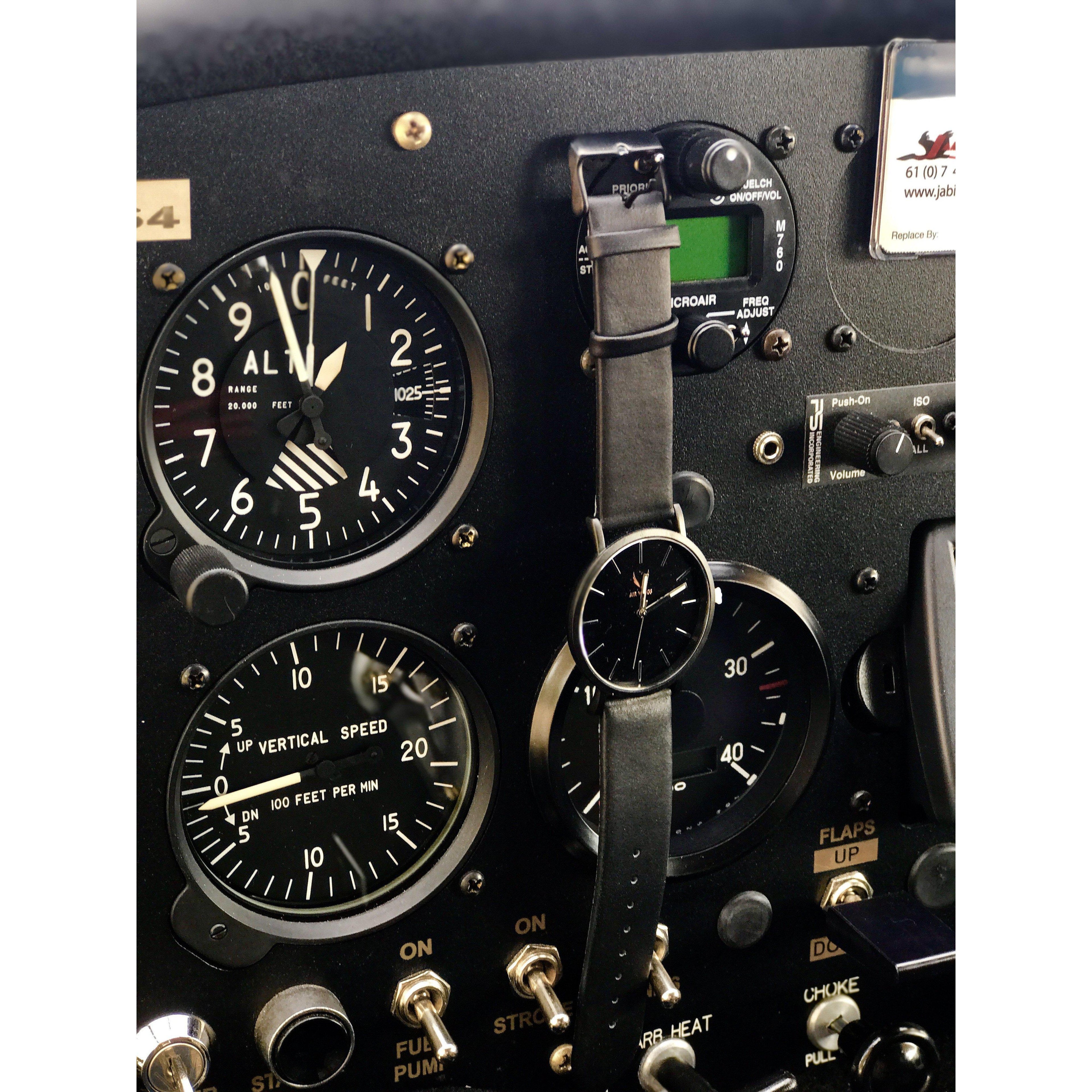 Air Wings - Matte Black - Air Wings Watches Australia